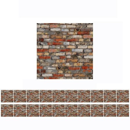 20 kpl 3D-tiiliseinätarra, itseliimautuva seinätarra 2 2