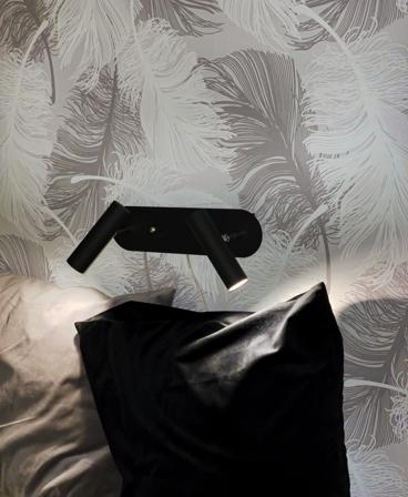 Aneta Lighting ARTIC vegglampe 2-lys, svart, LED