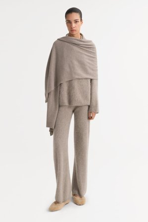 Soft Goat - Brushed pants - Women cashmere pants - S - Greige