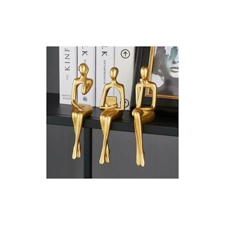 Gyldne dekorative statuer for stue, hjemmedekorasjon, hylledekorasjon