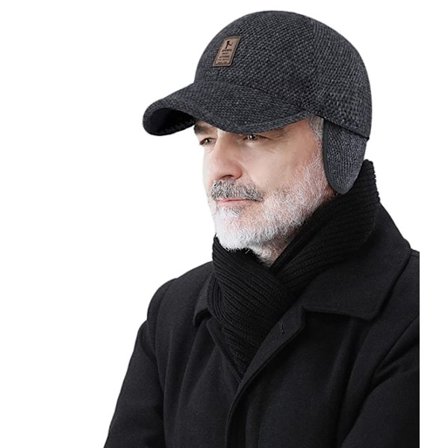 Baseballcaps med øreklaffer Full Caps Herre Utendørs Visir Sport Cappy Gammeldags Stil Pappa Hatt Ull