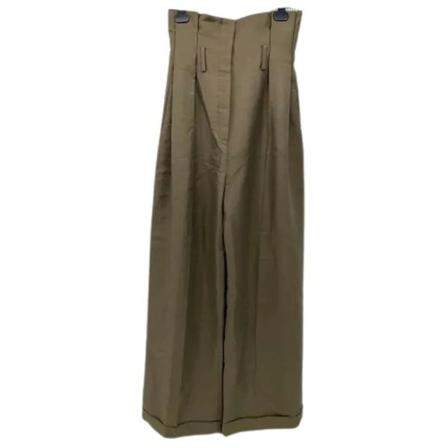 Acne Studios Pre-owned Pre-owned Wool bottoms Grøn, Dame Vintage Bukser