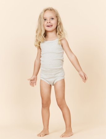 Copenhagen Colors Strap Top And Underpants Striped - Cream - 122