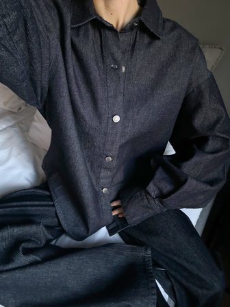 NA-KD - Denimskjorte med vide ermer - Skjorter - Blå - EU 34