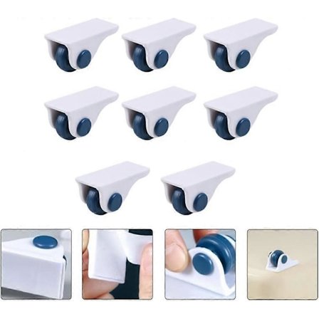 8 stk. Hjul til Oppbevaringsboks Rullehjul for Møbler Husholdnings Direksjonell Trinse Selvklebende Slitesterk Oppbevaringsboks Bunn Hjul (Farge :