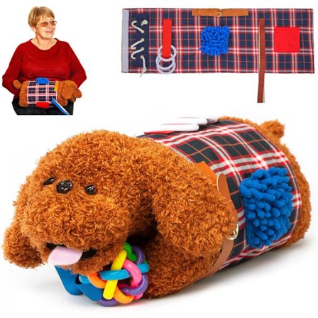 Snoezel fidget legetæppe til seniorer | sensorisk legetøj til personer med Alzheimers eller demens | sanser