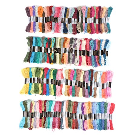 150 stk broderigarn korssting floss polyester bomullsskjær flerfarget 8 meter