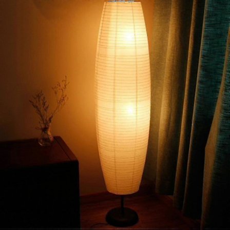Ris Papir Gulvlampe Kreativ Høj Lampe Lys Stue Kun Lampeskærm