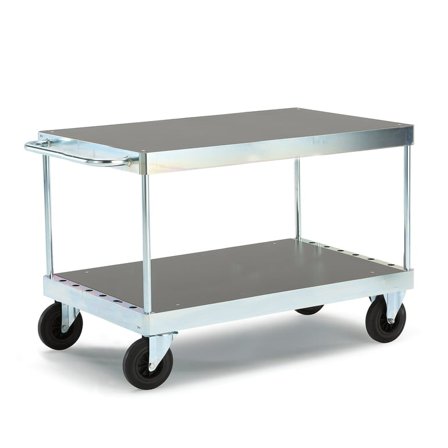 Bordsvagn, 1335x800x920 mm, elförzinkad ram, MDF-skivor, utan broms