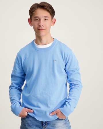 GANT SHIELD CLASSIC COTTON C-NECK Blå Genser Gutt - Kids Brand Store