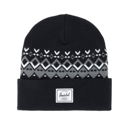 Herschel - Nero cuff Beanie - Elmer Fair Isle Beanie Black Fair Isle Cuff @ Hatstore