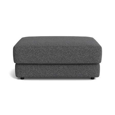Sevilla Pouf Hocker in Grau/Blau, moderner Polsterhocker mit bequemer Polsterung, elegantes Design für das Wohnzimmer, Sitzhöhe 43cm