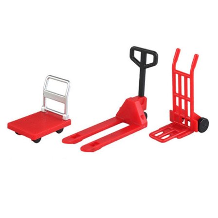 Miniature Dukkehus Tilbehør Platformsvogn Gaffeltruck Håndkærre Sæt Dukkehus Scene Ornament Mini Flad Vogn Palle Truck Dolly Sækkevogn Simula_ma