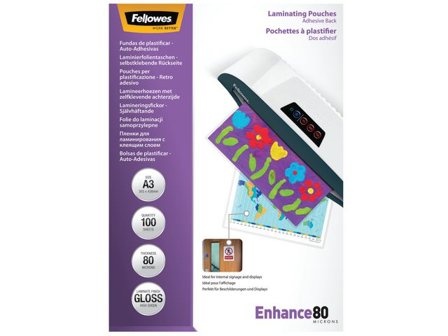FELLOWES Laminat S-H A3 80mic kla 100/fp - Lyreco - Kontorsmaskiner - Laminering - Laminat - A3