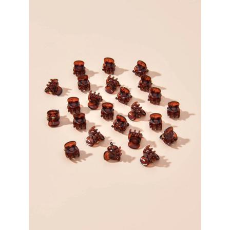 12 St. Små Amberbruna Hårklämmor 14x8 Mm
