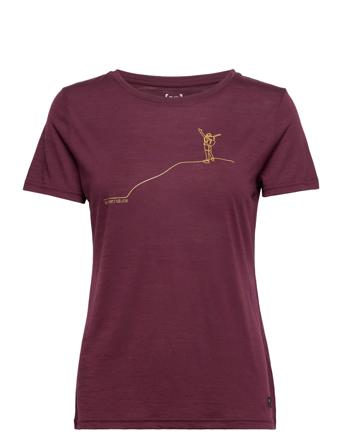 W Gipfelglück Tee T-shirt Top Burgundy Super.natural