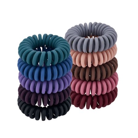 Stylish Spiral Hair Ties for All Hair Types, Creaseless Hair Coils with High Durability and Versatile Design, 10-Pack