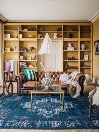 Vintage Vega 300X400 Large Dark Blue/Turquoise Medallion Rug