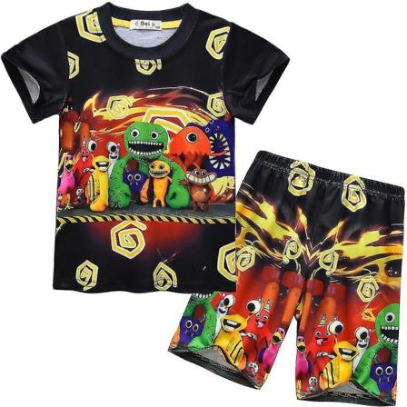 Garten Of Banban Barn Set Skräckspel Monster Pyjamas T-shirt Toppar Shorts Set Sovkläder Outfit 7-8Years