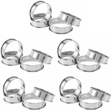 20 stk Dobbeltrulle Pai Ringer, Engelsk Muffins Ringer Profesjonelle Muffins Ringer