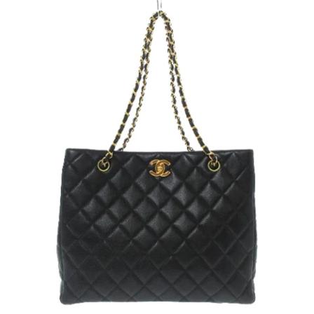 Chanel Vintage Pre-owned Leather totes , Zwart , Dames , Maat: ONE Size Vintage Tassen
