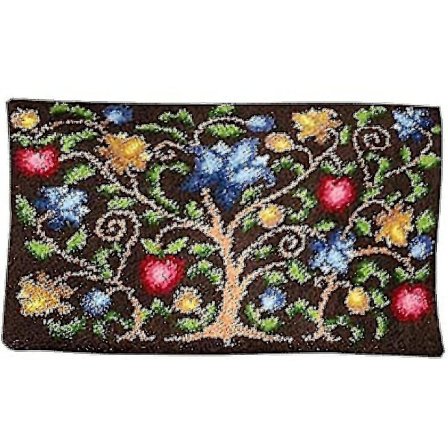 Latch Hook Rug Kits til Voksne Livets Træ Trykt Lærred Tapestry Kits Broderi Kits DIY Hæklet Garn Kitscraft Kit Kreativ Gave, 52x35cm