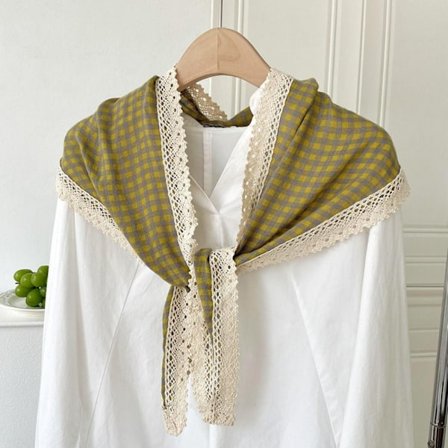 Ternet diamant halstørklæde blonder blonder falsk krave GRØN