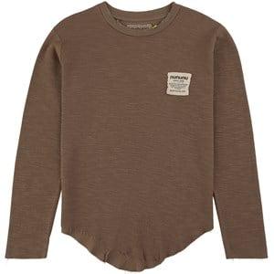 NUNUNU Basic Layer Ripped Branded T-shirt Earth Brown 10-11 Years - Tops - 10-11 years - Brown