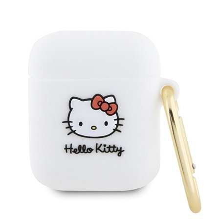 Hello Kitty silikone 3D Kitty Head-etui til AirPods 1/2 - hvid