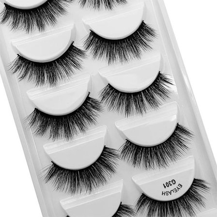 5 par falske øjenvipper - 3D faux mink - G301