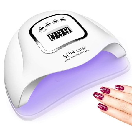 Neglelakk Lampe - 150W UV LED Neglelakk Lampe - Profesjonell Negletørker Gel Herde Lampe - med 4 Automatiske Sensor Timer Innstillinger - LCD Skjerm -