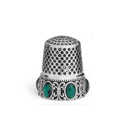 Vintage Sy fingerbøll Broderi Finger Protector SØLV SØLV