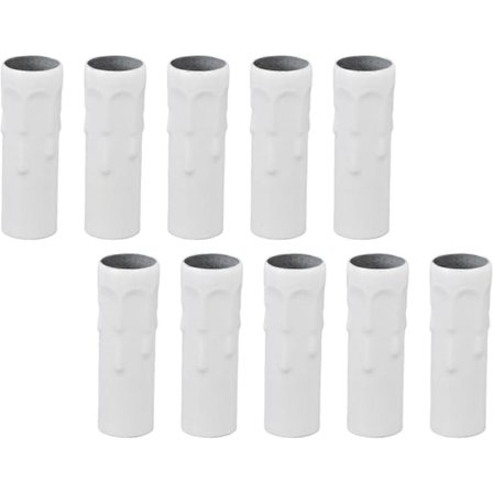 10 kpl Kattokruunun kynttilänsuojus, kynttilänhatut lampuille, 25x80mm kynttilälampun pidikeputki, E14 metalliputkilampun pää rautakotelo, (Valkoinen)