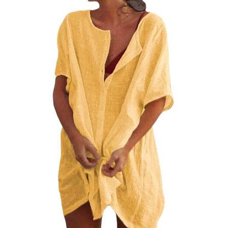 Sommar Bomull Dam Midiklänning Vit Oversize Stor Storlek 8xl Ca