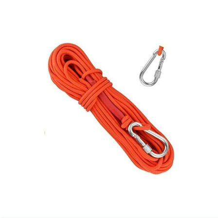 Klatreudstyr Udendørs Klatrereb Livredningsreb-Højde Reb 20M med Karabinhage (Orange)