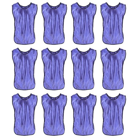 12 stk lilla treningsvester for voksne i nylon - Lagstørrelse for fotball, basketball og fitness