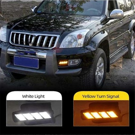 Bil frontlykt DRL kjørelys tåkelys for Prado 120 Land Cruiser LC120 FJ120 2003-2009