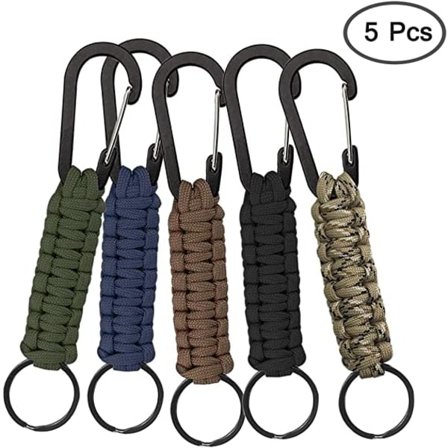 5-pakkauksen Paracord-avaimenperä karabiinikoukulla, punottu avaimenperä avaimelle IC