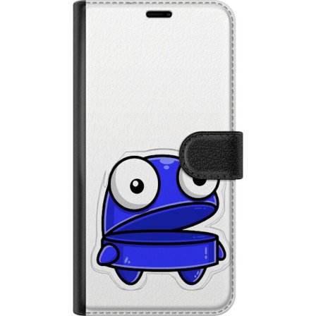 Kompatibelt Plånboksfodral till Nothing Nothing Phone (3a) Pro Blå tecknad figur med öppen min och stora ögon i en rolig illustration