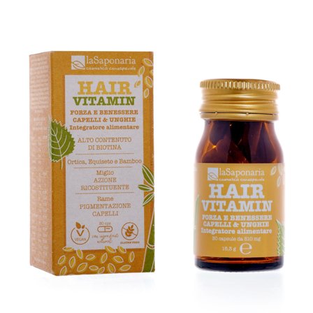 LA SAPONARIA In&Out - integratori HAIR VITAMIN - Integratore alimentare capelli e unghie 30CAPS - Integratore Unghie e Capelli