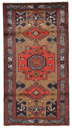 Tapis Hamadan 82X158 Rouge Foncé/Noir (Laine, Perse)