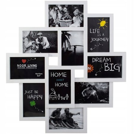 3D Fotoramme for 10 bilder 10x15cm - Stor collage-ramme