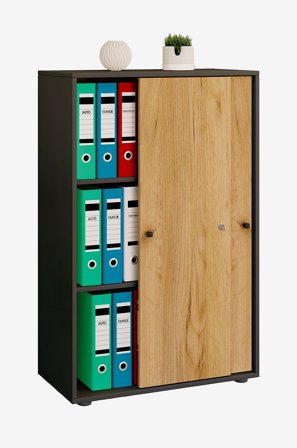 VCM - Kontorskab Lona Xl med skydedøre - Flerfarvet - Hylder & opbevaring - Fra Homeroom