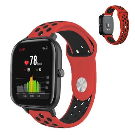 Amazfit GTS klockarmband i silikon med dubbla färger - Röd / Svart