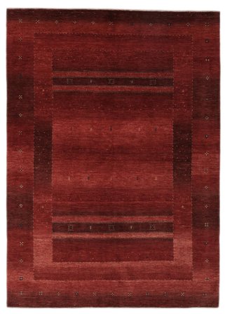 Tapis Loribaft Fine 207X284 Noir/Rouge Foncé (Laine, )