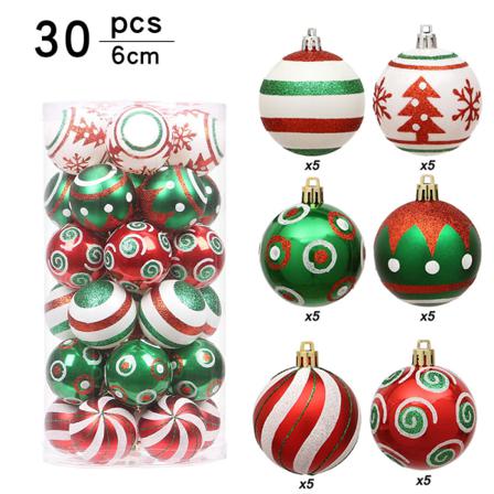 30st Julgranskulor Red-green