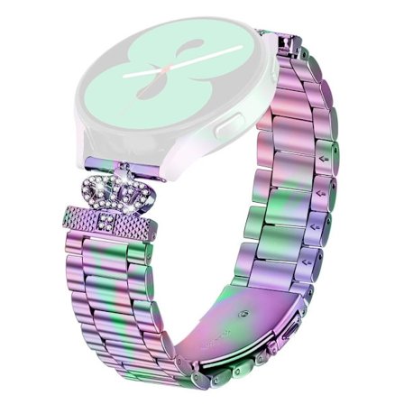 Rustfri stålrem Garmin Vivoactive 3 / 3 Music Watch Band Crown Shape Rhinestone Decor - Farverig