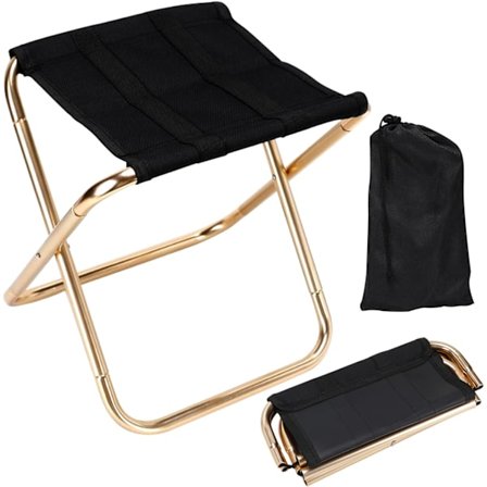 Mini Camp Stol Lettvekt Sammenleggbar Camping Stol Bærbar Utendørs Stol Fotstøtte for Fiske Fotturer Hagearbeid og Strand, Oxford Stoff med Bæreveske