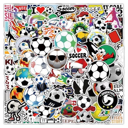 100 stk klistremerker, klistremerker med fotballklubb, vanntette vinyl-VM-kampklistremerker for bærbare datamaskiner, biler, skateboard,