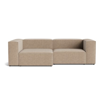 Lissabon Chaiselong Sofa, Venstrevendt, Rebel Mørk Beige, Kvalitetsstof, 260x130x72cm - Holdbar Modulsofa med mange Skumlag & Krydsfiner Ramme